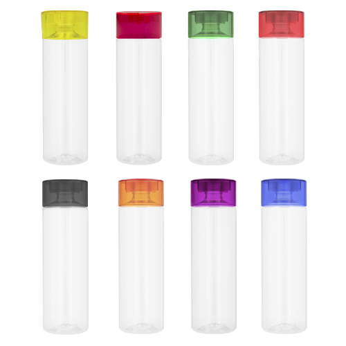 Cilindro de plástico con tapa enroscable de color y cuerpo traslúcido. El envío de este material se hace por separado de base y tapas derivado a los cambios de altura si se traslada a otros lugares de la República. (El stock de la base se maneja por separado). AMARILLO