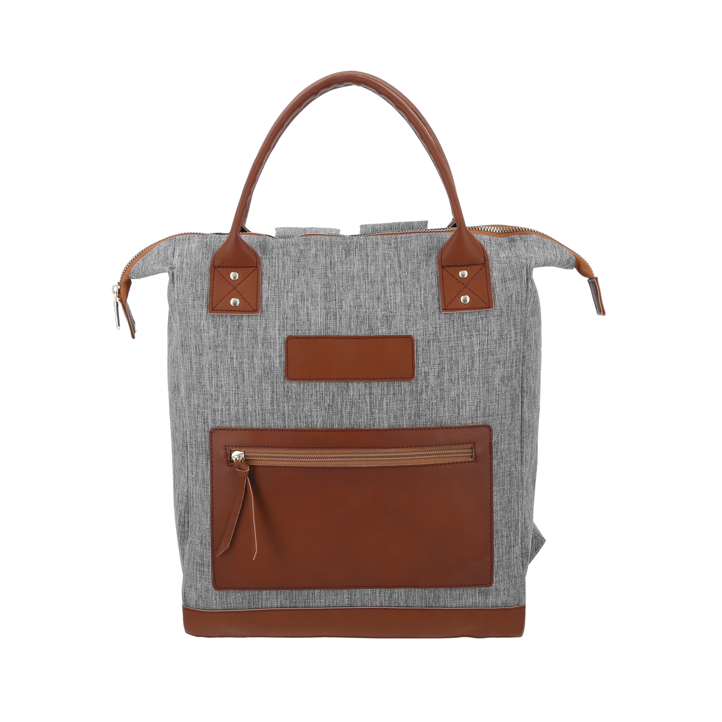 Mochila de 2 compartimentos: 1 compartimento con porta laptop acolchado, 1 compartimento frontal y asas en parte superior. GRIS