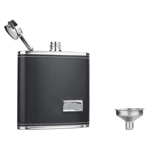 Set de licorera que incluye embudo y caja de regalo. NEGRO